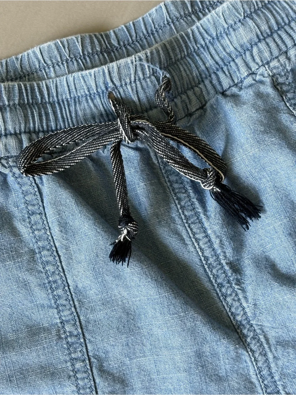 J. Crew Chambray Light Blue Drawstring Shorts